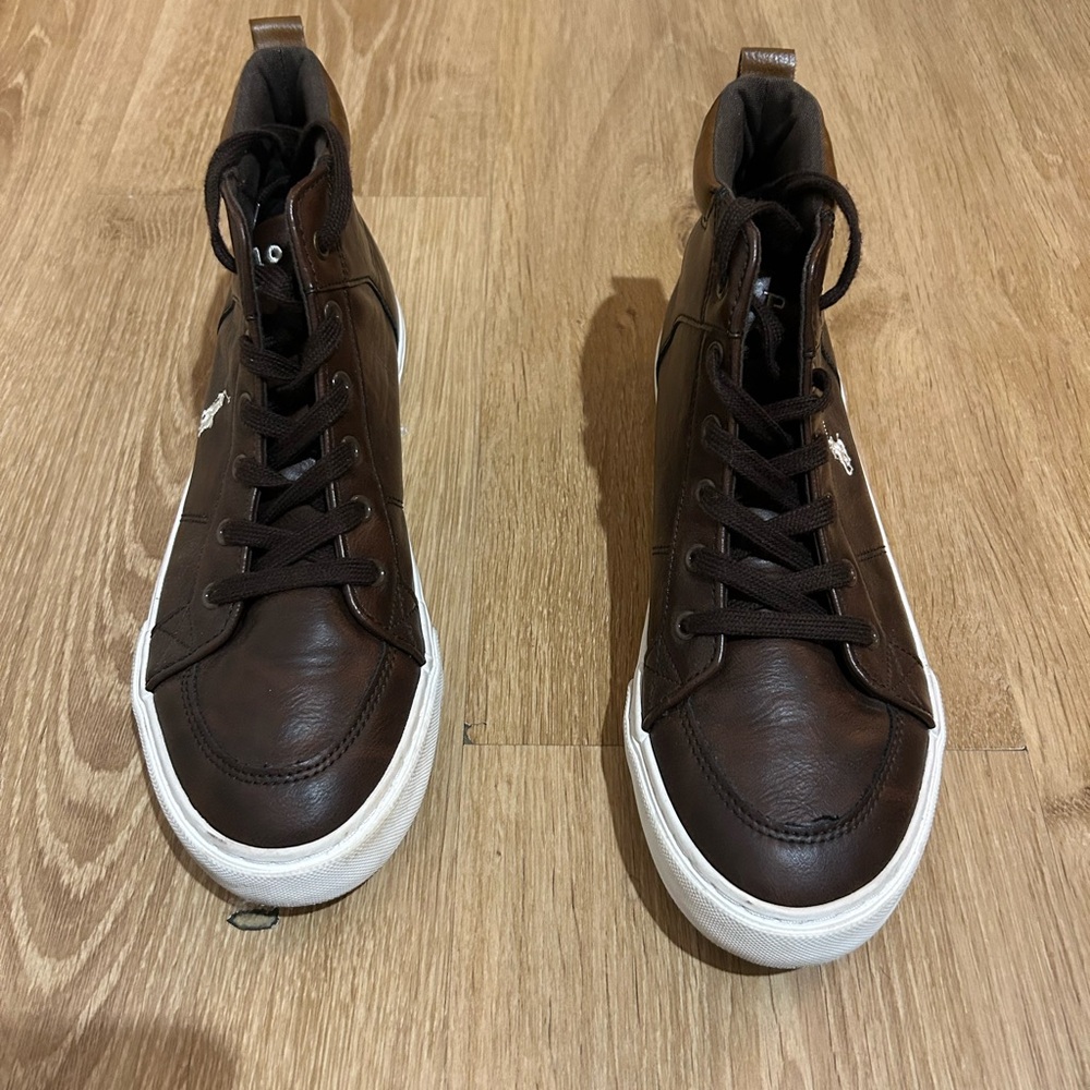 Polo by Ralph Lauren Brown Leather Kids Dress Shoes